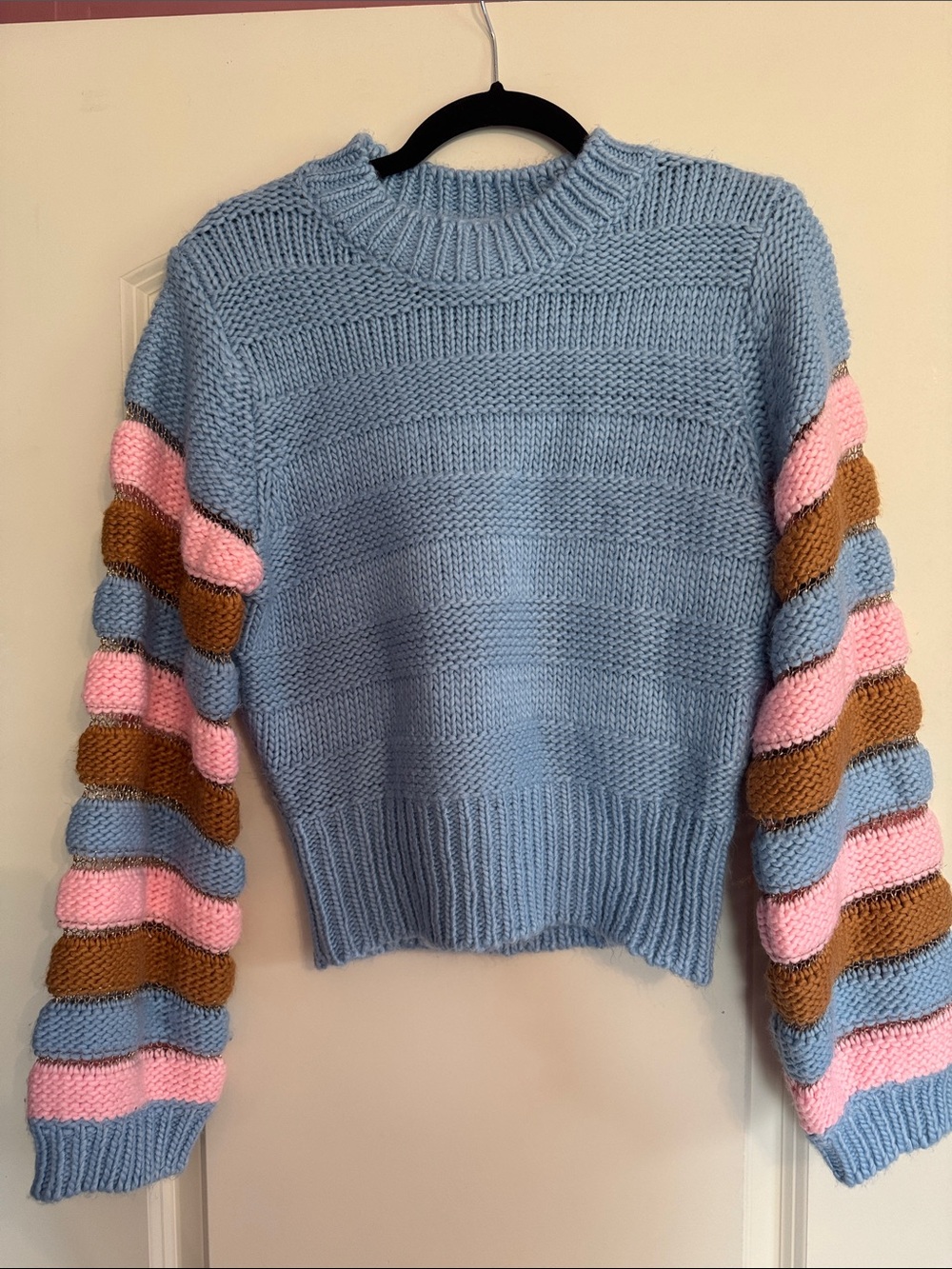 Pink Lily Striped Sweater Size Large